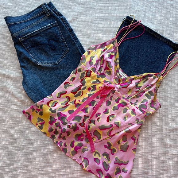 VINTAGE Y2k Denim Flared Denim Jeans Size 10 Distressed Mossimo Stretch … - Picture 16 of 17